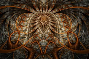 A Fractal Design With A Black Background Wallpaper