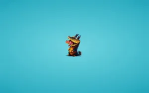 A Friendly Crocopup Wags Its Tail Wallpaper