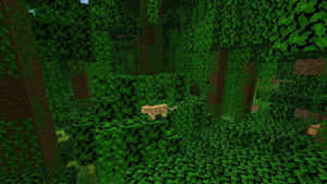 A Friendly Minecraft Ocelot In A Lush Jungle Environment Wallpaper