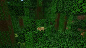A Friendly Minecraft Ocelot In A Lush Jungle Environment Wallpaper