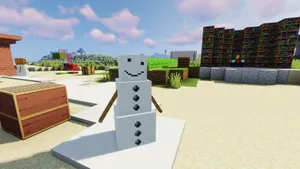 A Friendly Minecraft Snow Golem In The Winter Wonderland Wallpaper