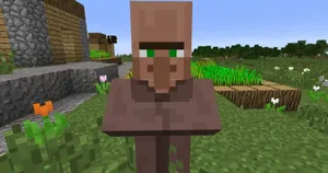 A Friendly Minecraft Villager Exploring The Colorful Blocky World Wallpaper