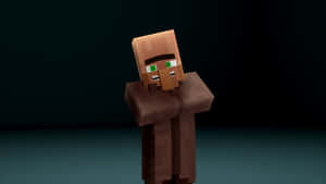 A Friendly Minecraft Villager In A Vibrant Village Setting Wallpaper