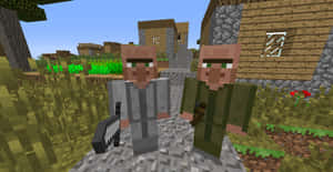 A Friendly Minecraft Villager Smiling In The Game World Wallpaper