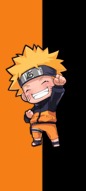A Friendly Naruto Chibi Ready For Adventure Wallpaper