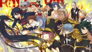 A Fun And Colorful Scene Featuring Two Manga Characters Wallpaper