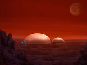 A Futuristic Colony On A Distant Planet Wallpaper