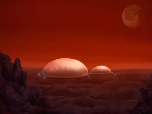 A Futuristic Colony On A Distant Planet Wallpaper