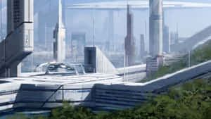 A Futuristic View Of The Citadel In The Mass Effect Universe Wallpaper