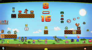 A Game Screen Showing A Game With Many Characters Wallpaper