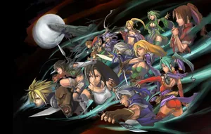 A Gathering Of Legendary Final Fantasy Characters Wallpaper