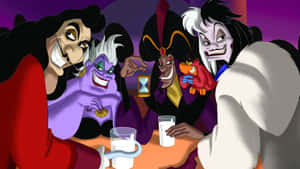 A Gathering Of Notorious Cartoon Villains Wallpaper