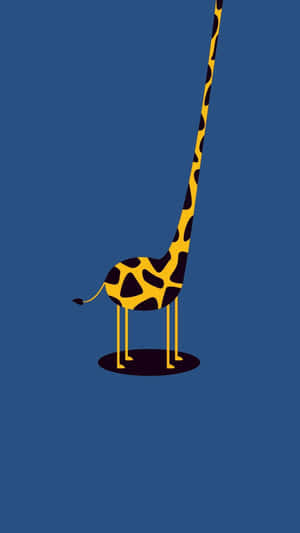 A Giraffe Standing On A Blue Background Wallpaper