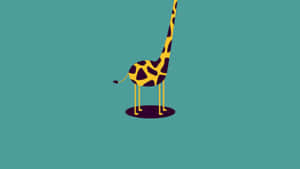 A Giraffe Standing On A Blue Background Wallpaper