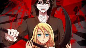 A Girl And A Boy Holding A Scythe Wallpaper