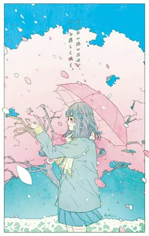 A Girl Is Holding An Umbrella In The Air Wallpaper