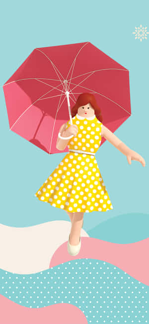 A Girl Is Holding An Umbrella Wallpaper