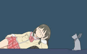 A Girl Is Sleeping On A Bed Wallpaper