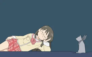 A Girl Is Sleeping On A Bed Wallpaper