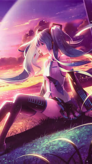 A Girl Sitting On The Ground With Long Hair Wallpaper