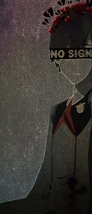 A Girl With A Sign On Her Head Wallpaper