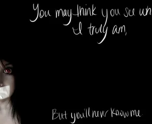 A Girl With A Tape On Her Mouth Saying You May Think You See But You Really Can Wallpaper