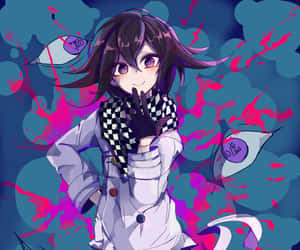 A Girl With Black Hair And Purple Eyes Wallpaper