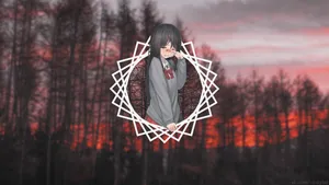 A Girl With Black Hair Standing In Front Of A Sunset Wallpaper
