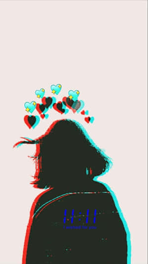 A Girl With Hearts On Her Head Wallpaper