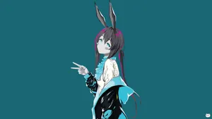 A Girl With Long Hair And Bunny Ears Wallpaper