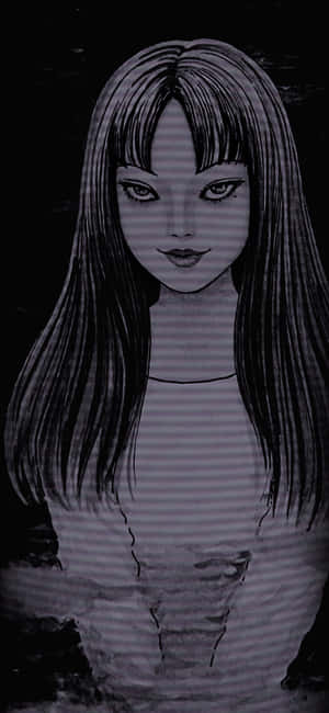 A Girl With Long Hair Is Shown In The Dark Wallpaper