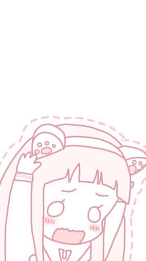 A Girl With Pink Hair And A Pink Bow Wallpaper