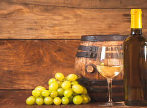 A Glass Of Refreshing White Wine Wallpaper