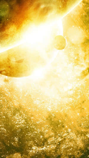 A Glimpse Into The Yellow Galaxy Wallpaper