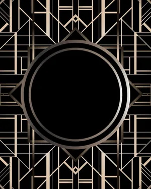A Gold And Black Deco Frame With A Circular Frame Wallpaper