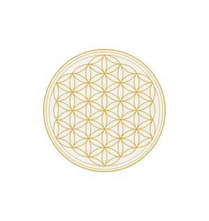 A Gold Flower Of Life On A Black Background Wallpaper
