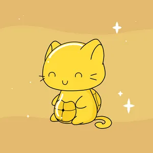 A Golden Cartoon Cute Cat Set As A Profile Picture. Wallpaper