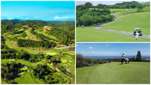 A Golfer At The Beautiful Golf Course Putting On The Vibrant Green Wallpaper