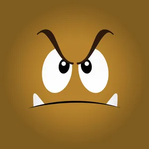 A Goomba From The Popular Game Series, Super Mario Brothers, On A Colorful, Abstract Background. Wallpaper