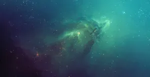 A Green And Blue Nebula In Space Wallpaper