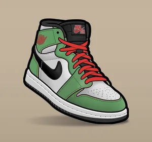 A Green And Red Nike Sneaker Is Shown Wallpaper