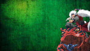 A Green Background With A Naruto Character On Top Wallpaper