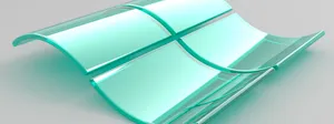 A Green Glass Window With A Blue Border Wallpaper