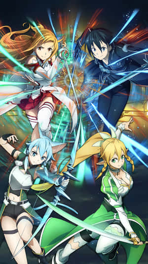 A Group Of Anime Characters With Swords Wallpaper