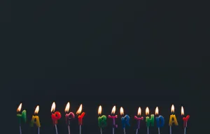 A Group Of Candles With Happy Birthday Written On Them Wallpaper