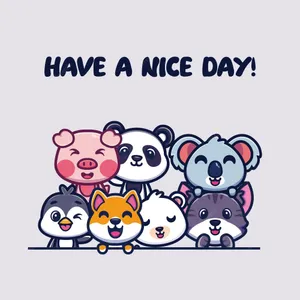 A Group Of Cartoon Animals With The Words Have A Nice Day Wallpaper