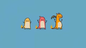 A Group Of Cartoon Dinosaurs Standing In A Row Wallpaper