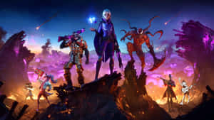 A Group Of Characters Standing On A Mountain Wallpaper