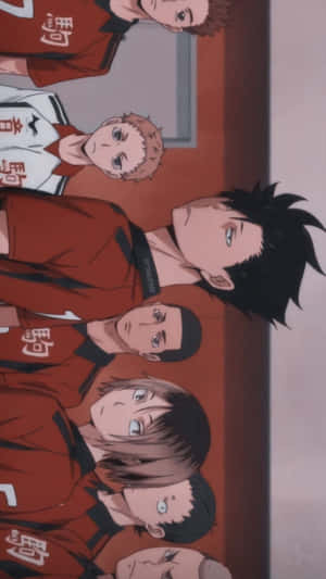 A Group Of Determined Warriors From Nekoma High's Volleyball Team. Wallpaper