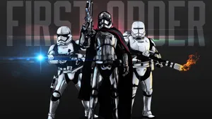 A Group Of First Order Soldiers On Battle-ready Stance In An Intense Scene Wallpaper